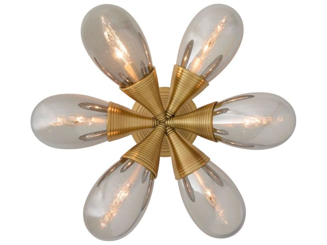 Arteriors Home Giselle 6-Light Smoke Luster Antique Brass Semi Flush Mount