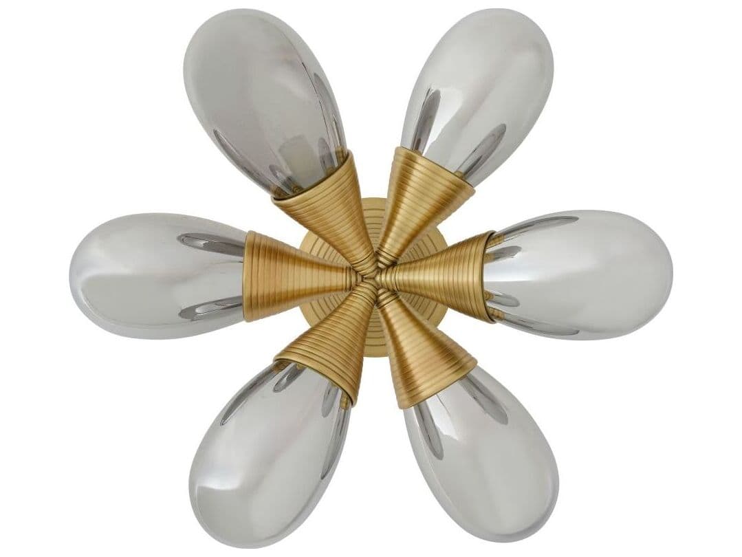 Arteriors Home Giselle 6-Light Smoke Luster Antique Brass Semi Flush Mount
