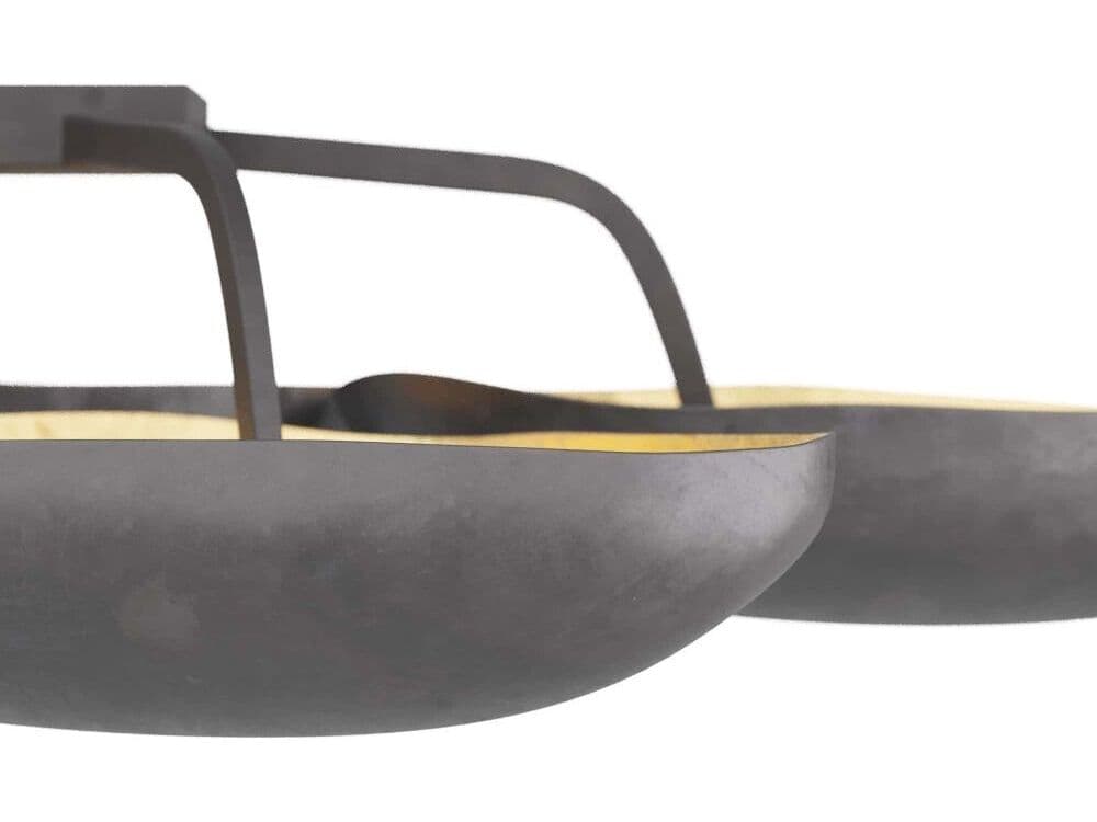 Arteriors Home Theo 13-Light Blackened Iron Gold Leaf Bowl Semi Flush Mount