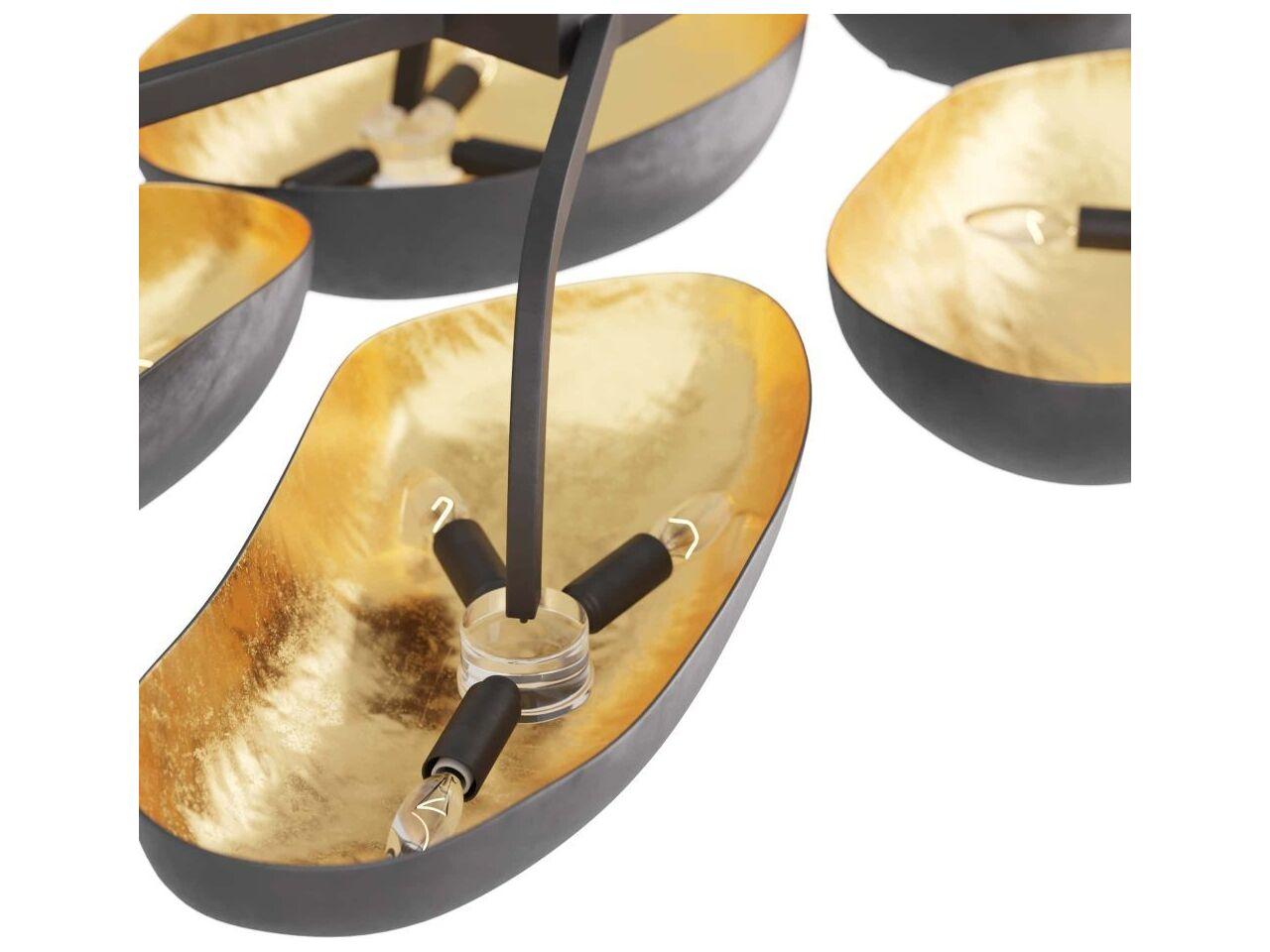 Arteriors Home Theo 13-Light Blackened Iron Gold Leaf Bowl Semi Flush Mount