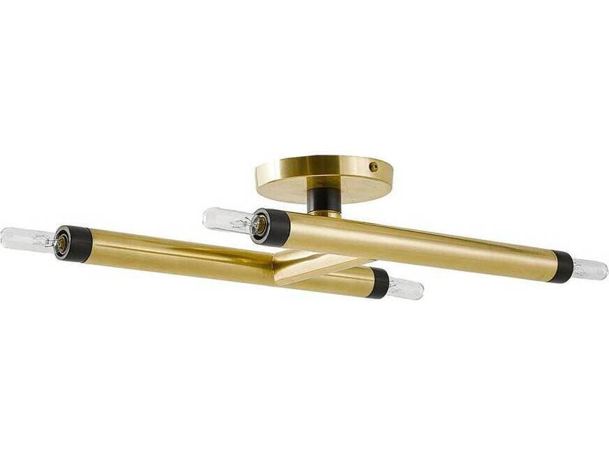 Arteriors Home Ballard 4-Light Antique Brass Bronze Cylinder Semi Flush Mount