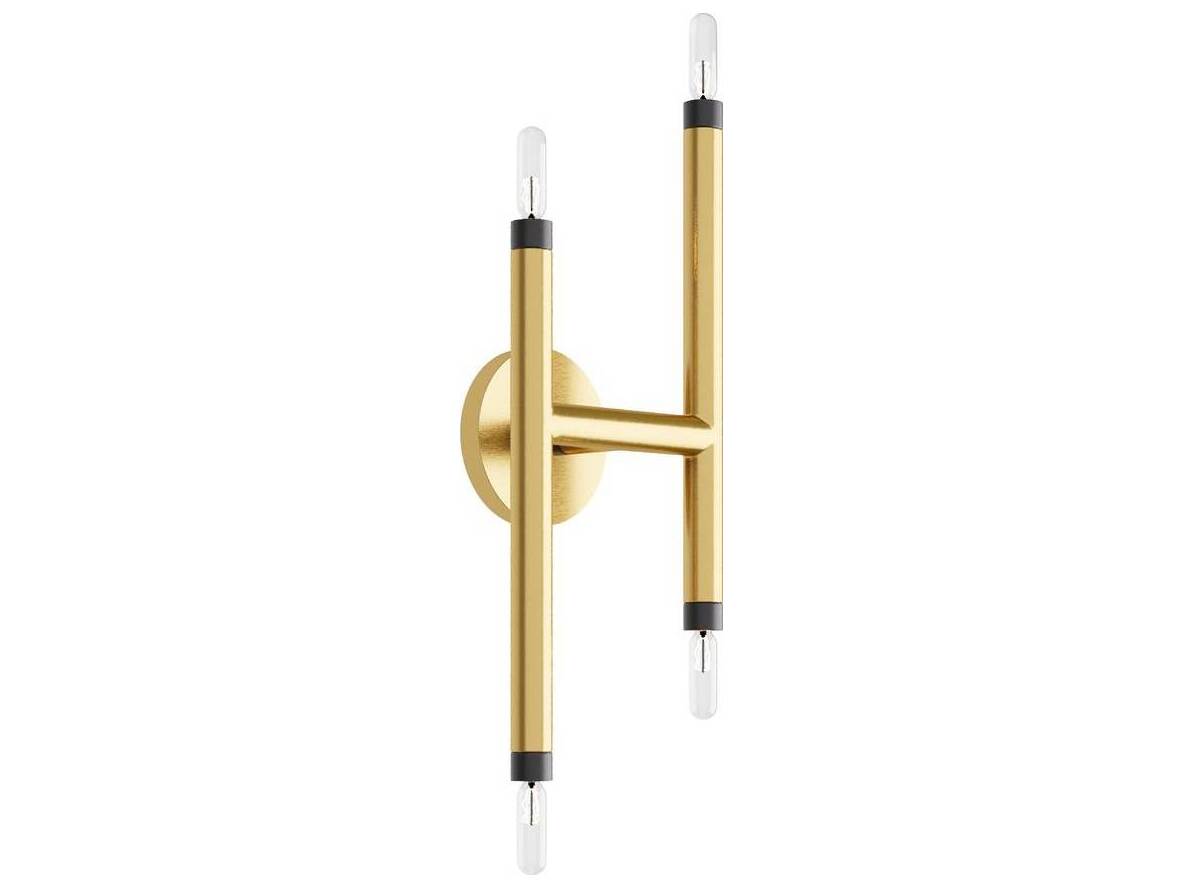 Arteriors Home Ballard 4-Light Antique Brass Bronze Cylinder Semi Flush Mount