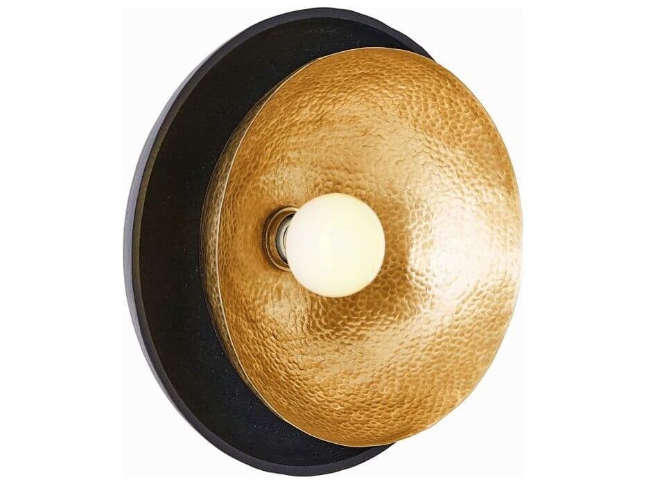 Arteriors Home Amani 1-Light Blackened Iron Antique Brass Bowl Flush Mount