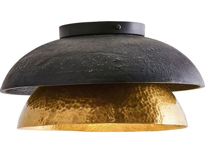 Arteriors Home Amani 1-Light Blackened Iron Antique Brass Bowl Flush Mount
