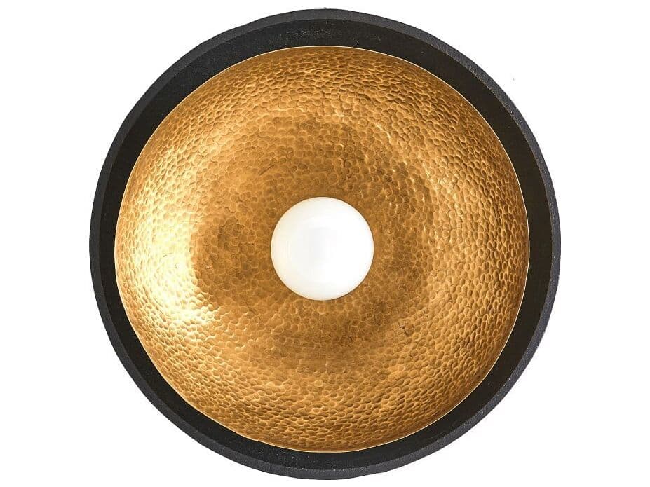 Arteriors Home Amani 1-Light Blackened Iron Antique Brass Bowl Flush Mount