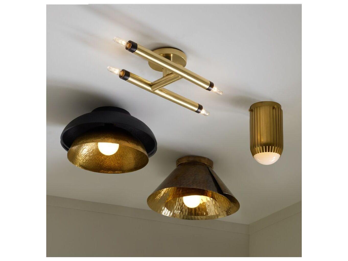 Arteriors Home Amani 1-Light Blackened Iron Antique Brass Bowl Flush Mount