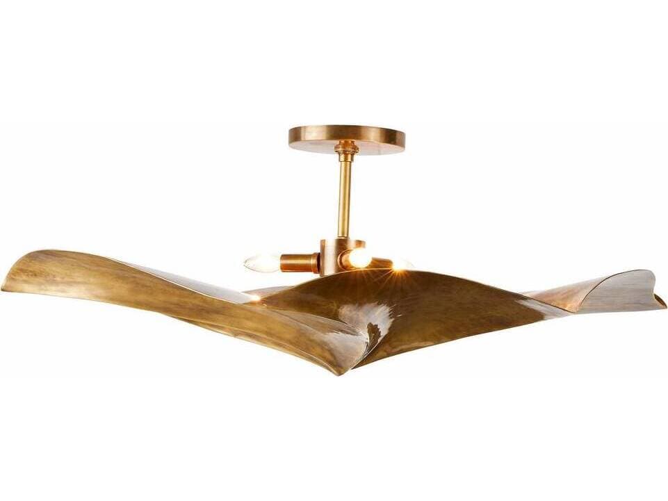 Arteriors Home Daniella 3-Light Vintage Brass Semi Flush Mount