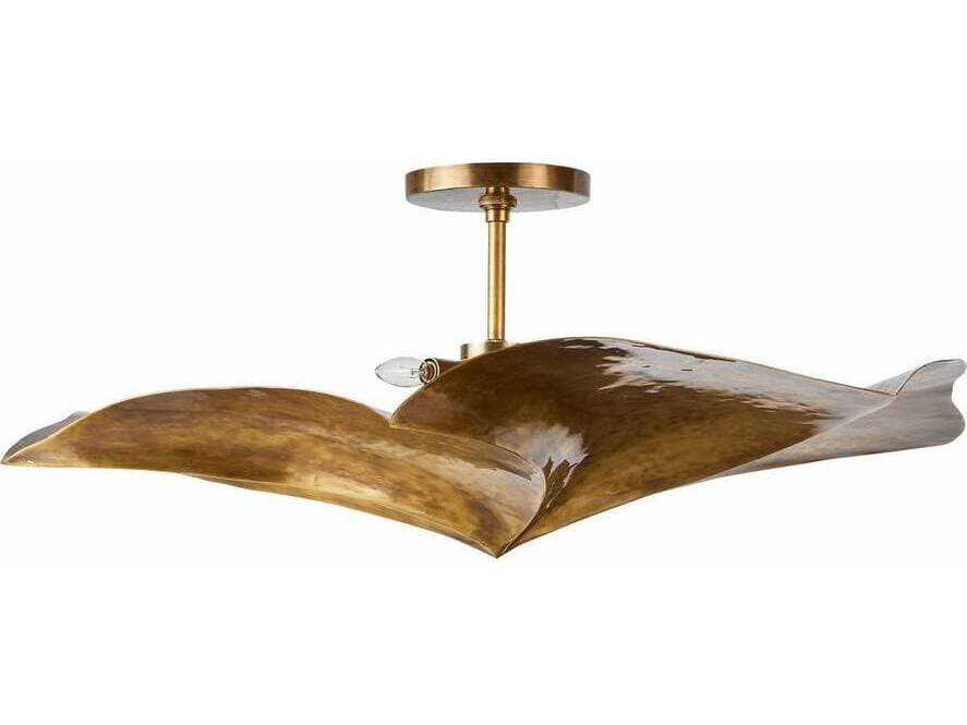 Arteriors Home Daniella 3-Light Vintage Brass Semi Flush Mount