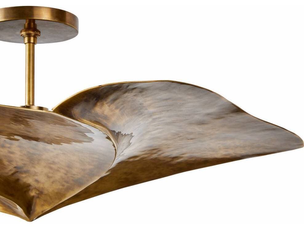 Arteriors Home Daniella 3-Light Vintage Brass Semi Flush Mount
