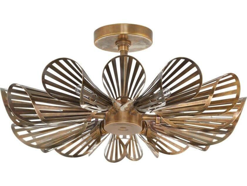 Arteriors Home Francesca 12-Light Vintage Brass Semi Flush Mount