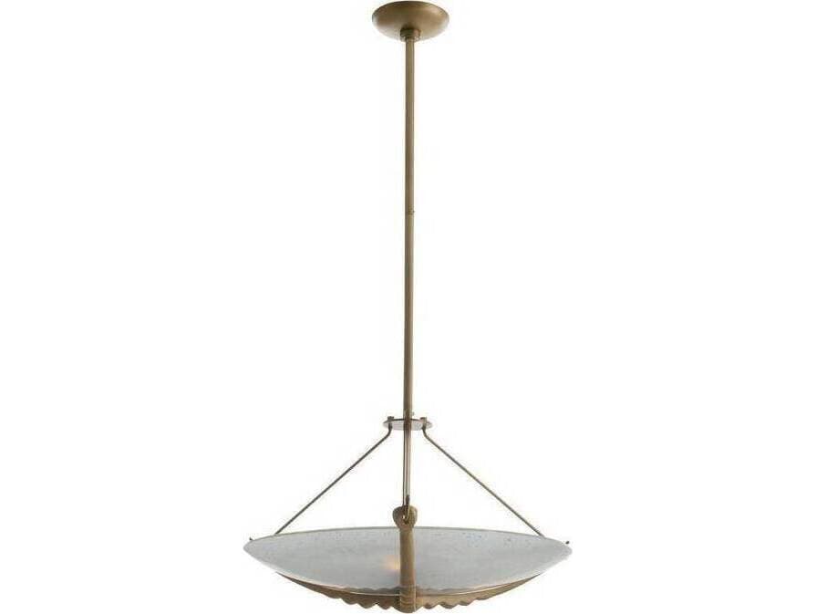 Arteriors Home Karlsen Arteriors Home 3-Light Frosted Antique Brass White Gold Bowl Pendant