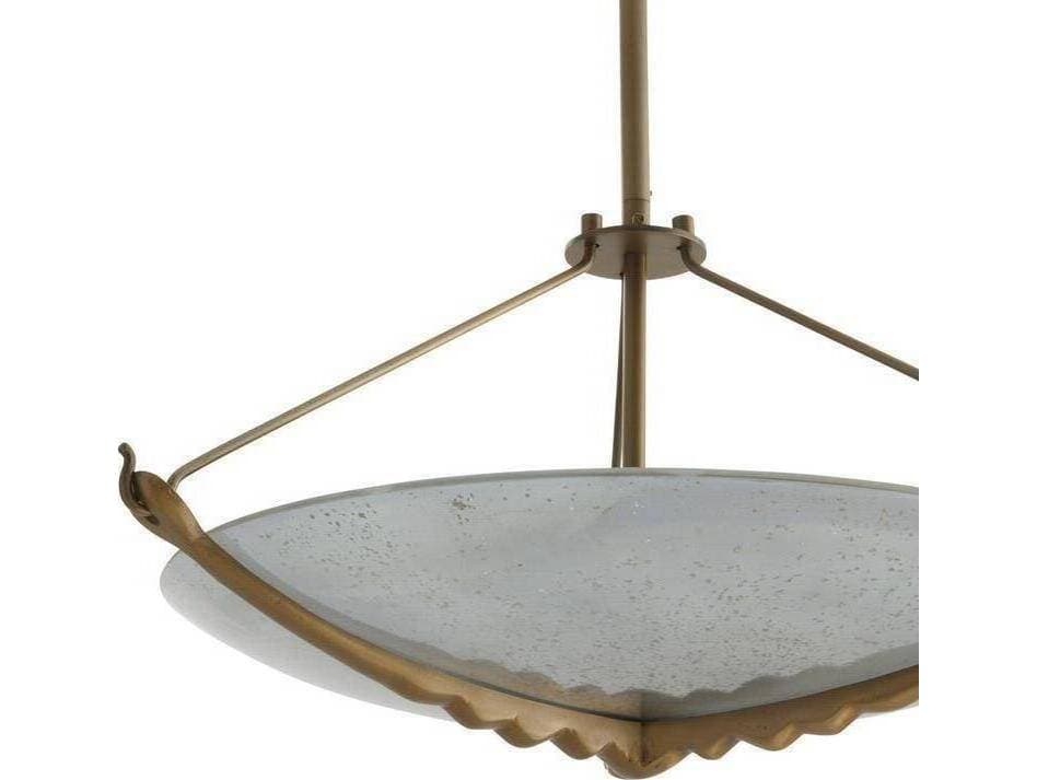 Arteriors Home Karlsen Arteriors Home 3-Light Frosted Antique Brass White Gold Bowl Pendant