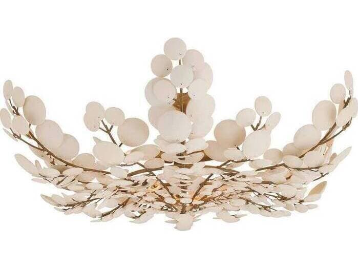 Arteriors Home Bilal 3-Light Ivory Antique Brass White Gold Flush Mount