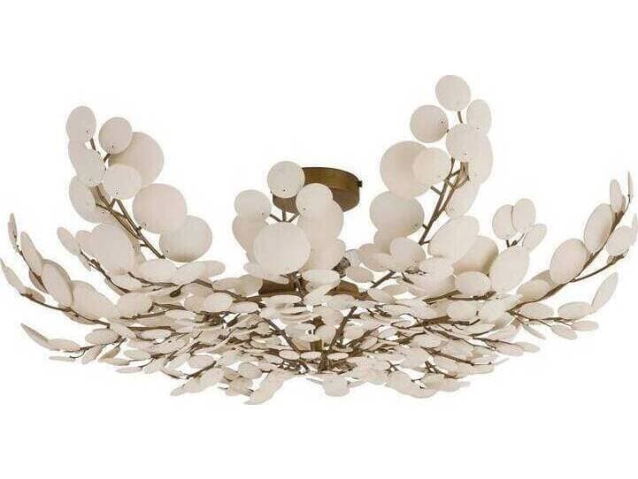 Arteriors Home Bilal 3-Light Ivory Antique Brass White Gold Flush Mount
