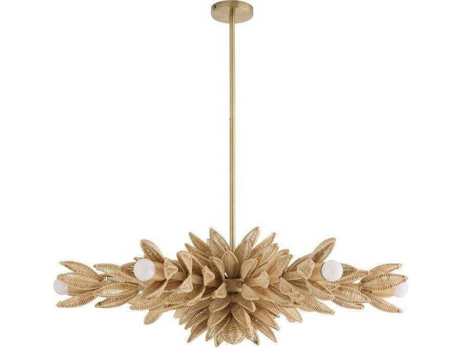 Arteriors Home Kasai Arteriors Home 6-Light Natural Antique Brass Gold Brown Pendant