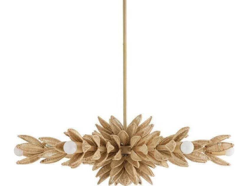 Arteriors Home Kasai Arteriors Home 6-Light Natural Antique Brass Gold Brown Pendant