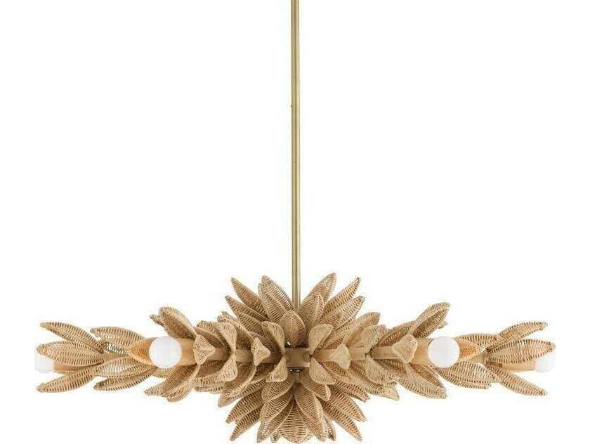 Arteriors Home Kasai Arteriors Home 6-Light Natural Antique Brass Gold Brown Pendant