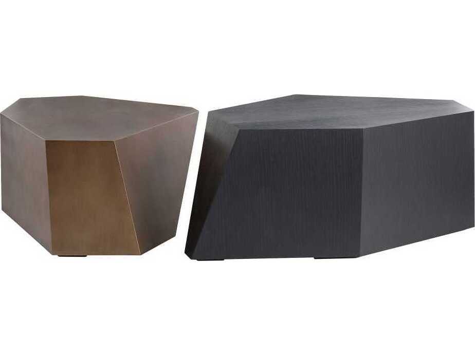 Arteriors Home Chaka Wood Ebony Gold Coffee Table