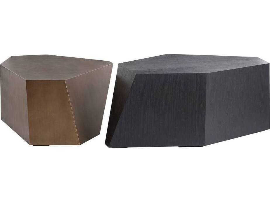 Arteriors Home Chaka Wood Ebony Gold Coffee Table