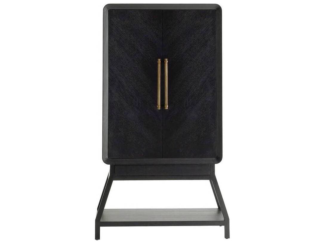 Arteriors Home Cantu Oak Wood Ebony Bar Cabinet