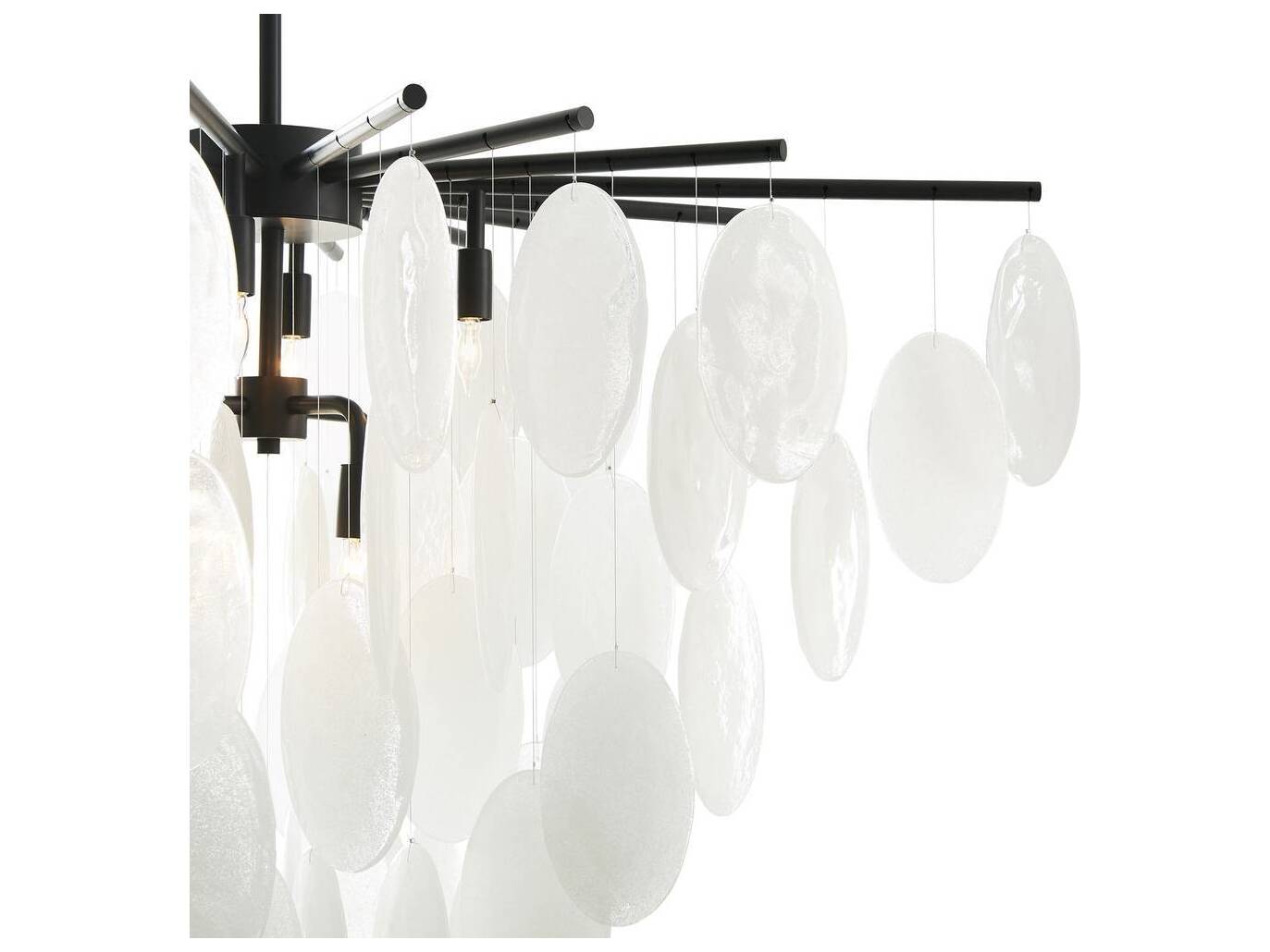 Arteriors Home Jay Jeffers 8-Light Blackened White Glass Linear Chandelier
