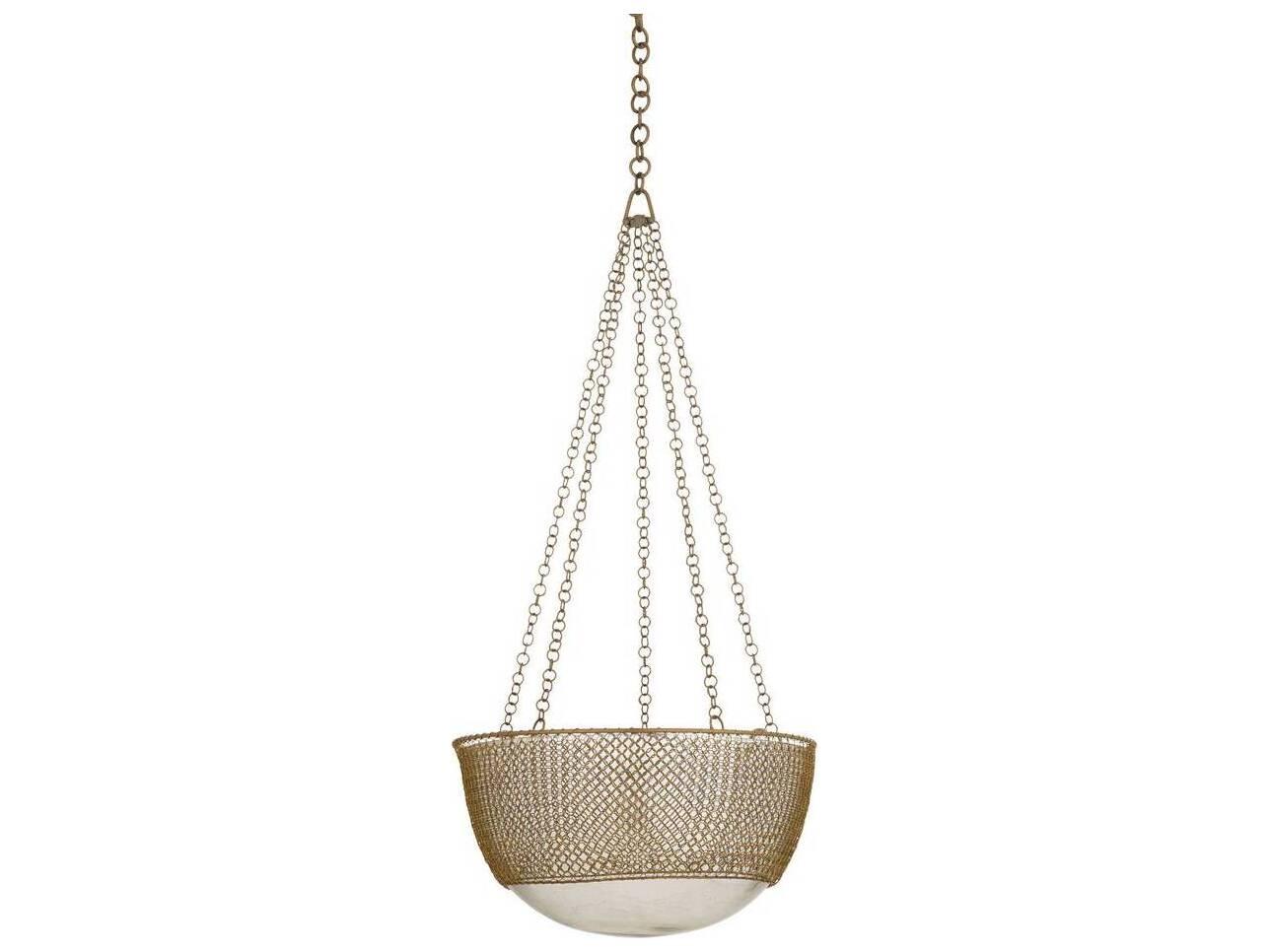 Arteriors Home Chainmail 3-Light Antique Brass Pendant