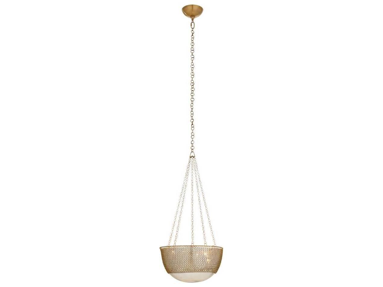 Arteriors Home Chainmail 3-Light Antique Brass Pendant