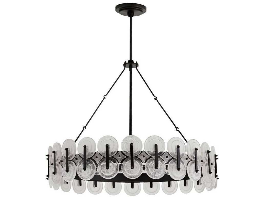 Arteriors Home Rondelle 8-Light Blackened Iron Round Pendant
