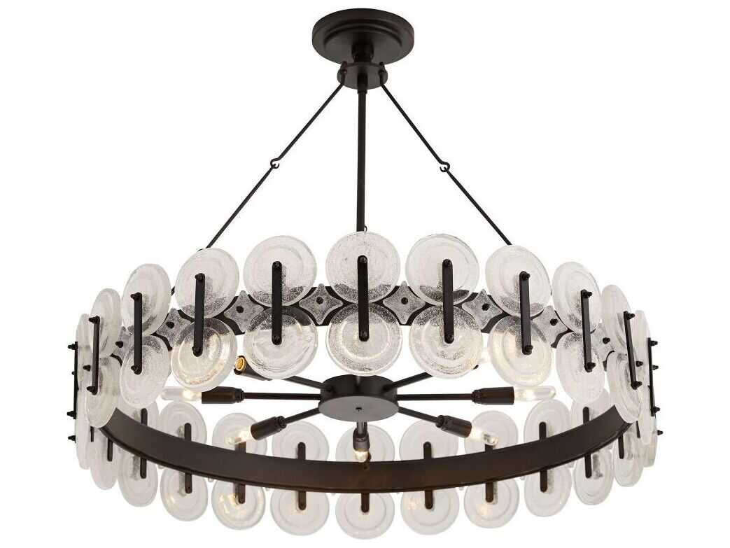 Arteriors Home Rondelle 8-Light Blackened Iron Round Pendant