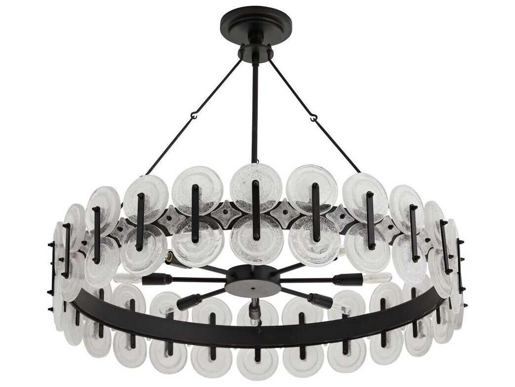 Arteriors Home Rondelle 8-Light Blackened Iron Round Pendant