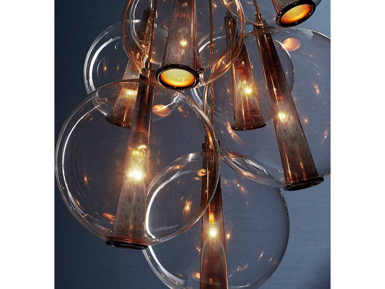 Arteriors Home Laura Kirar Caviar 8-Light Brown Nickel Globe Pendant