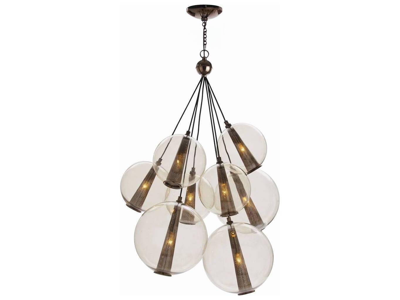 Arteriors Home Laura Kirar Caviar 8-Light Brown Nickel Globe Pendant