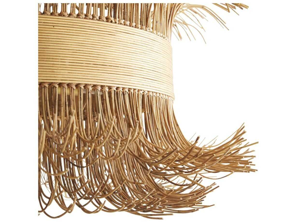 Arteriors Home Filamento 6-Light Natural Rattan Antique Brass Pendant