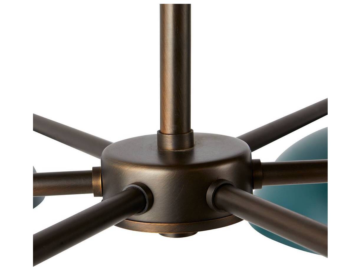 Arteriors Home Evansville 6-Light Aegean English Bronze Green Dome Pendant
