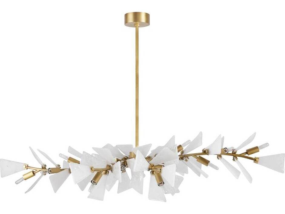 Arteriors Home Delmar 16-Light Clear Seedy Antique Brass Island Pendant