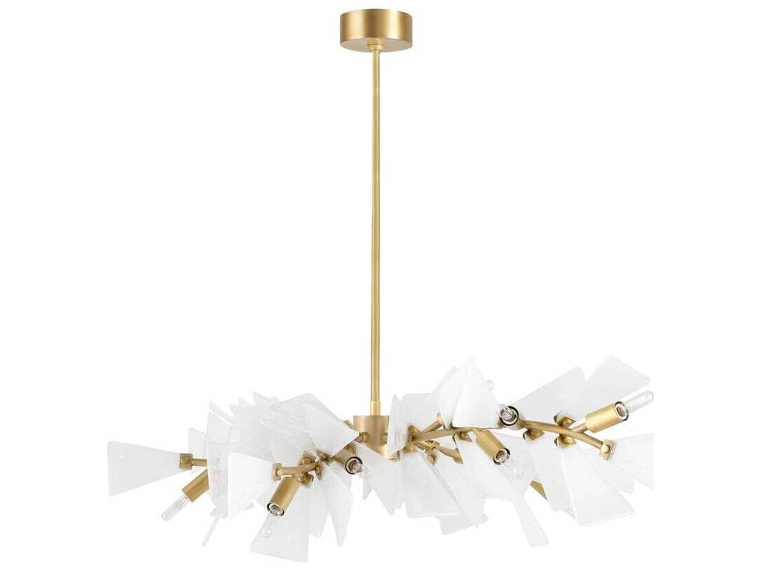 Arteriors Home Delmar 16-Light Clear Seedy Antique Brass Island Pendant