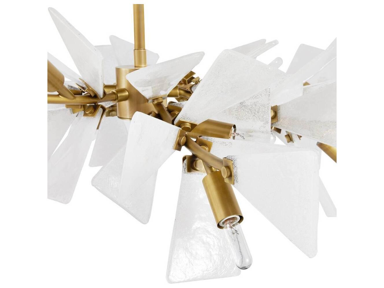 Arteriors Home Delmar 16-Light Clear Seedy Antique Brass Island Pendant