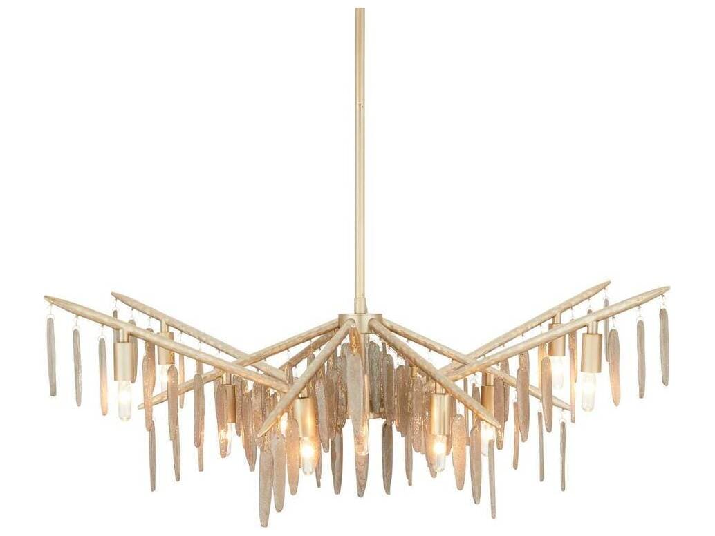 Arteriors Home Gia 12-Light Smoke Champagne Brass Linear Chandelier