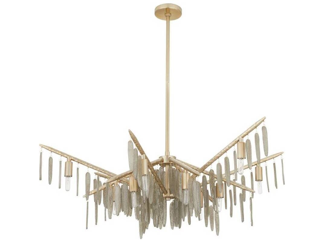 Arteriors Home Gia 12-Light Smoke Champagne Brass Linear Chandelier