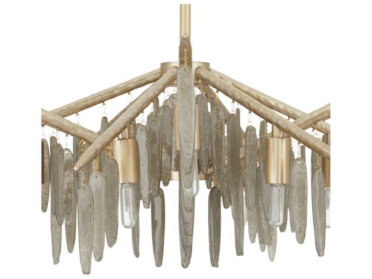 Arteriors Home Gia 12-Light Smoke Champagne Brass Linear Chandelier