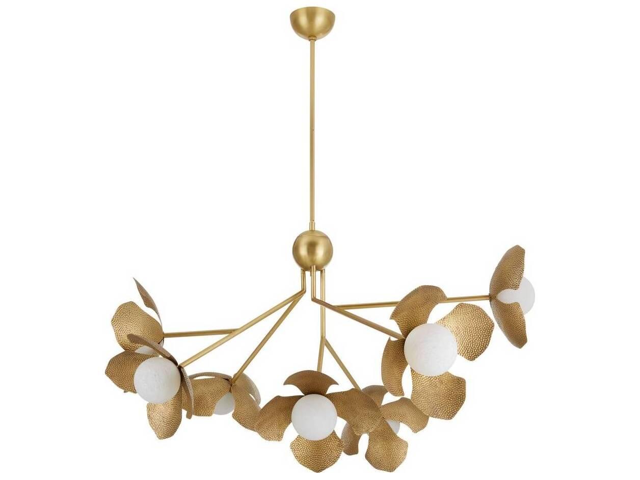 Arteriors Home Generosa 7-Light Antique Brass Swirl Globe Chandelier