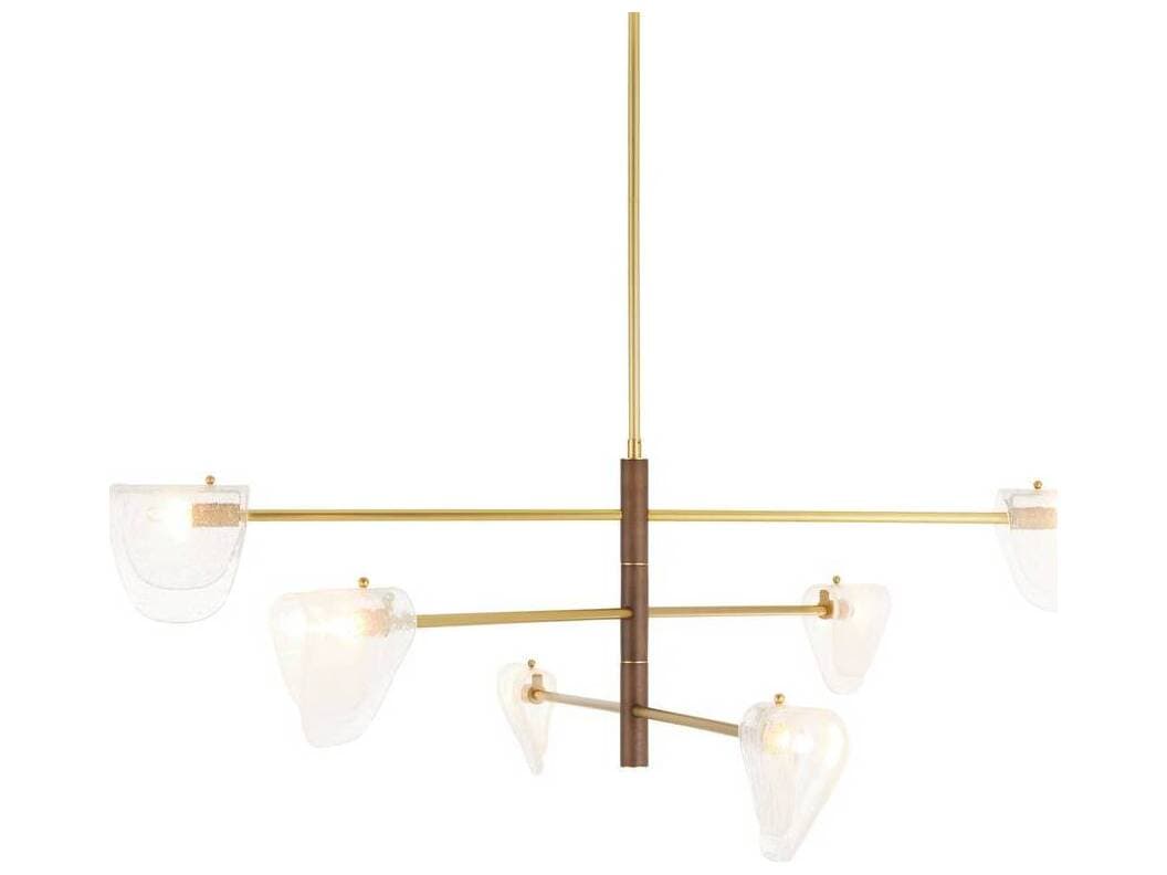 Arteriors Home Hockless 6-Light Clear Antique Brass Chandelier
