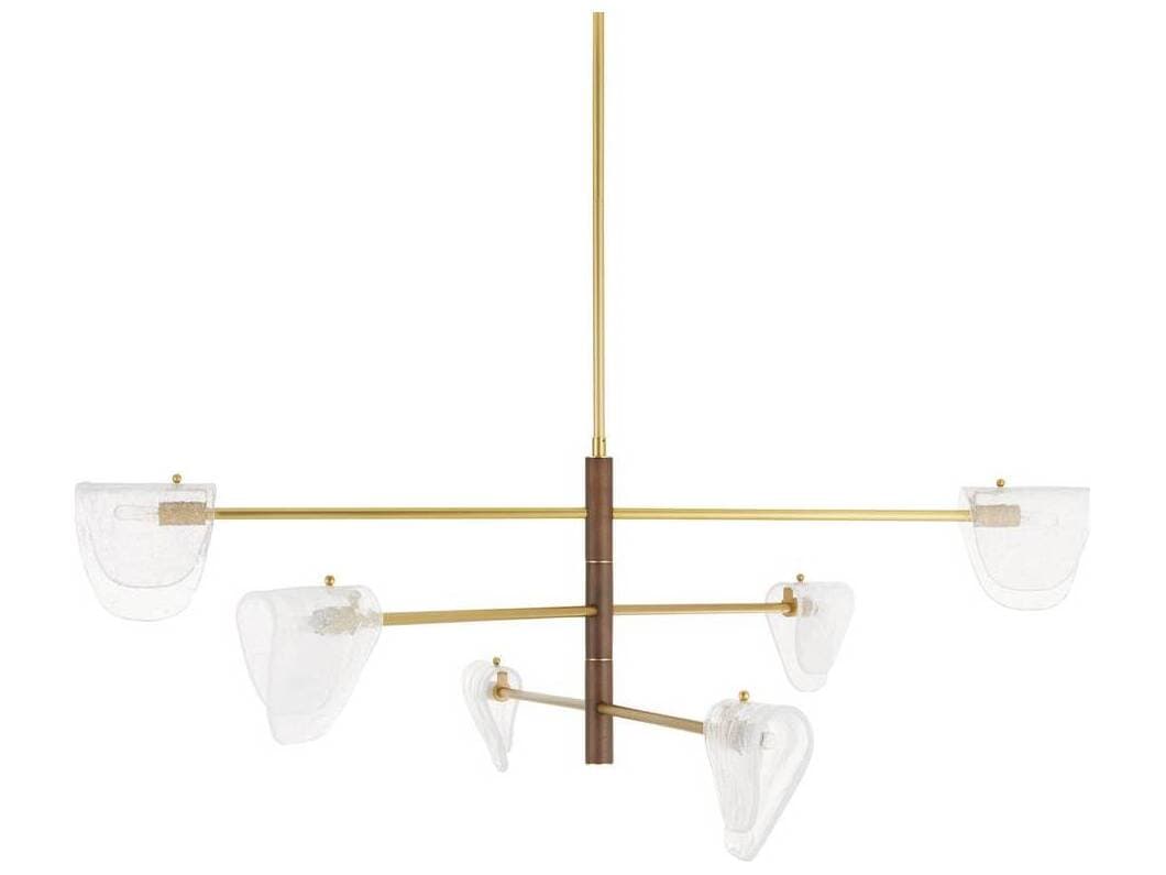 Arteriors Home Hockless 6-Light Clear Antique Brass Chandelier