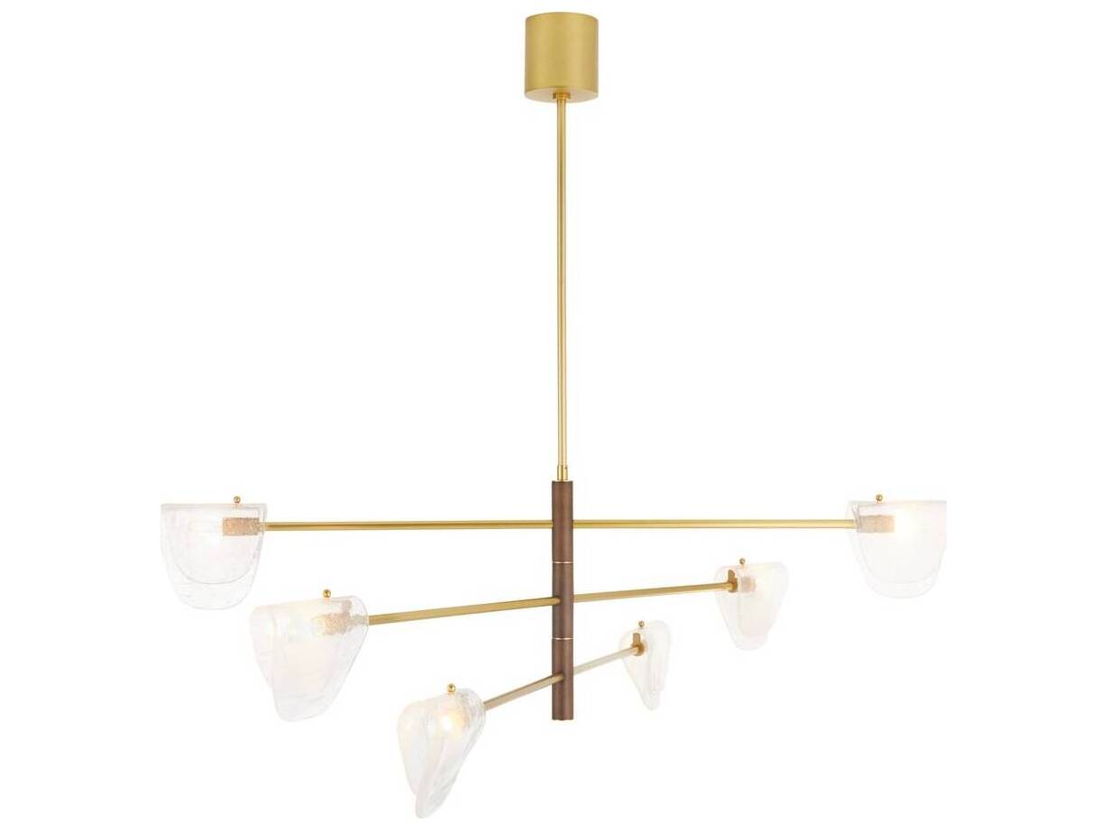 Arteriors Home Hockless 6-Light Clear Antique Brass Chandelier