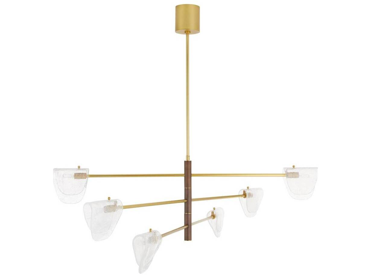 Arteriors Home Hockless 6-Light Clear Antique Brass Chandelier