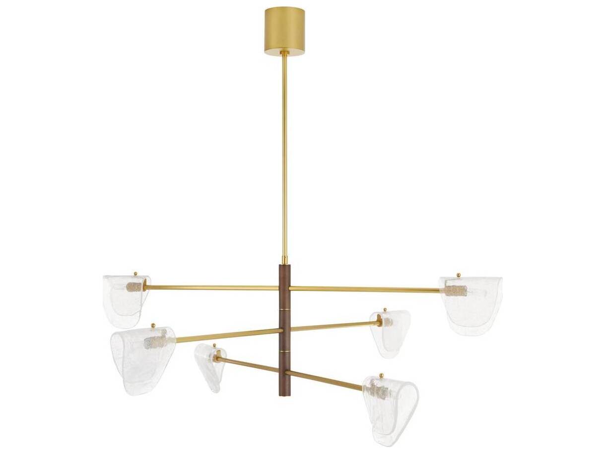 Arteriors Home Hockless 6-Light Clear Antique Brass Chandelier