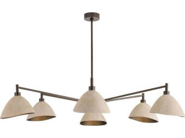 Arteriors Home Inlet 6-Light Ivory English Bronze White Black Chandelier