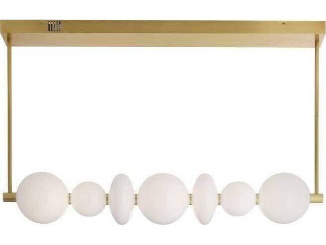 Arteriors Home Raphael 1-Light Opal Antique Brass White Gold Island Pendant