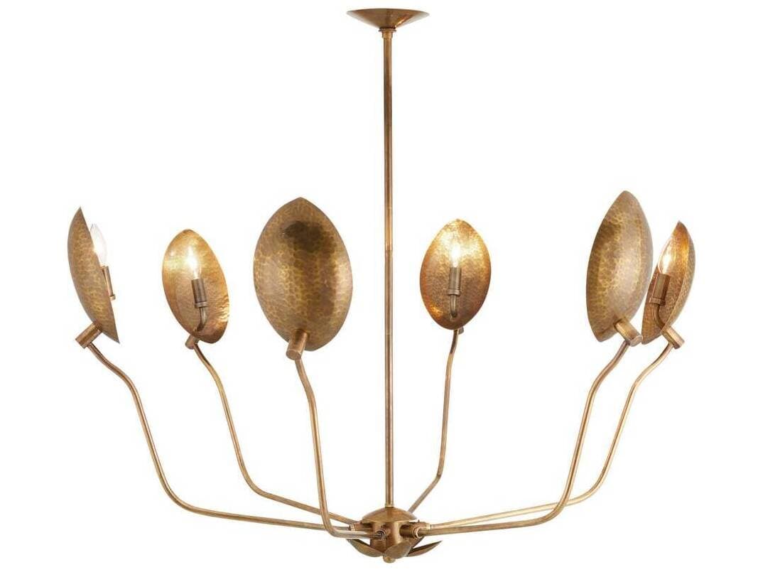 Arteriors Home Flores 6-Light Vintage Brass Chandelier
