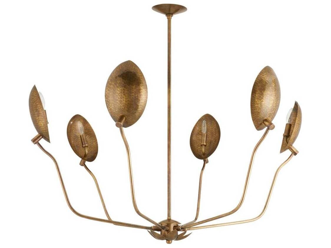 Arteriors Home Flores 6-Light Vintage Brass Chandelier